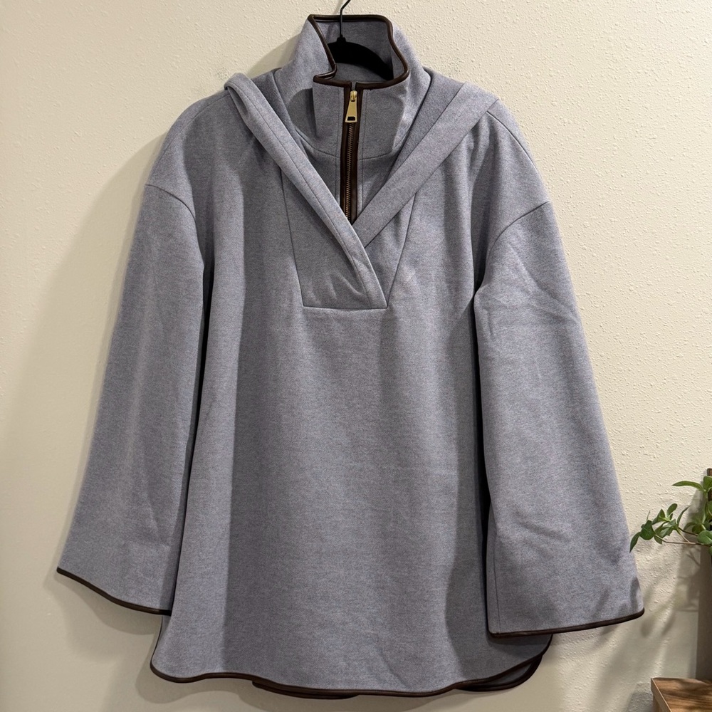 Tuckernuck Size Large Gray Powell Anorak Hooded Pullover Jacket Designer Casual